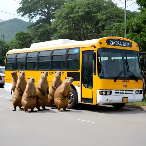 Prompt: a capybara bus


