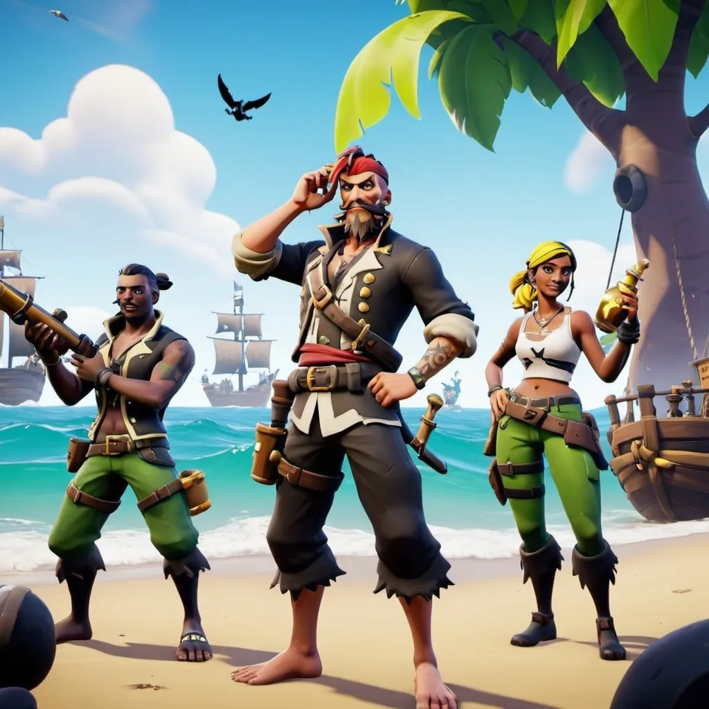 Prompt: sea of thieves in fortnite



