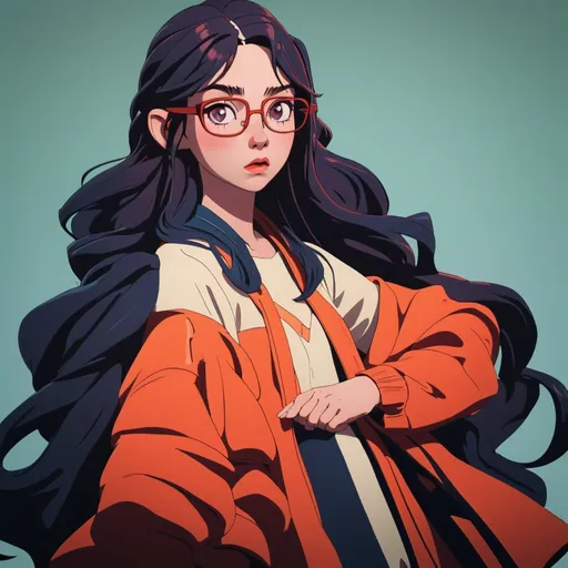 Prompt: girl with glasses with long hair