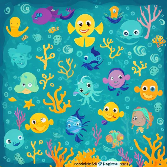 Prompt: Child care school  with under the sea 
theme 
