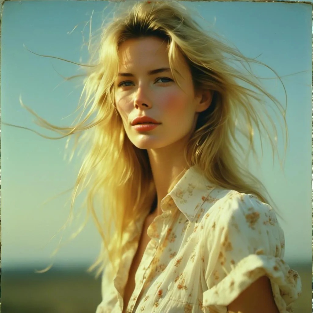 Prompt: <mymodel>A woman portrait in Midjourney Style, Claudia Schiffer