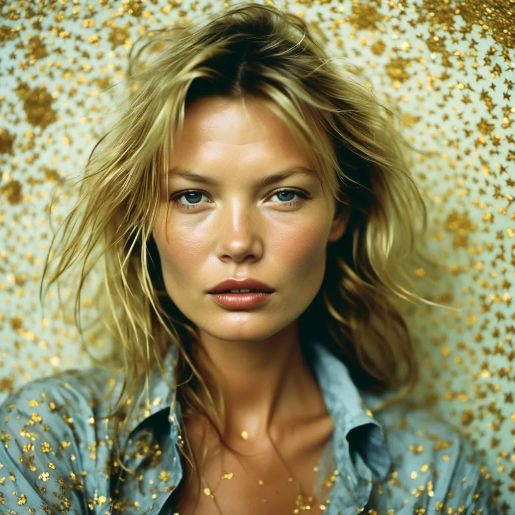 Prompt: <mymodel>A woman portrait in Midjourney Style, Kate Moss