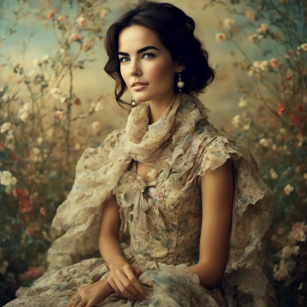 Prompt: <mymodel>A woman portrait in Midjourney  style,  camilla belle