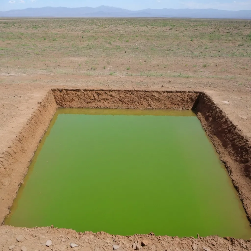 Prompt: edificios con la mitad un  cielo con buen aire y en la otra mitad que salga el cielo contaminado en degradado, en el suelo de la primera mitad etes verde y con pastos y en la otra mitad el suelo debe estar seco, desertico y cuarteado por la falta de agua