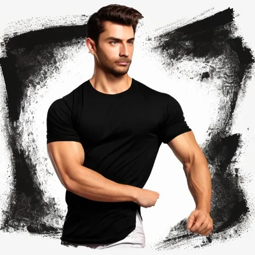 Prompt: Give me a wide background black t-shirt png 