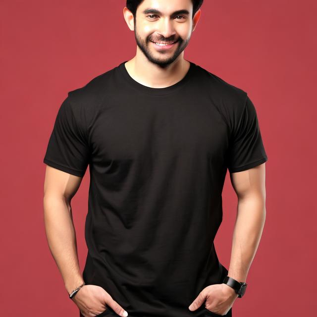 Prompt: Give me a wide background black t-shirt png 