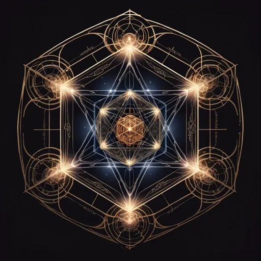 Prompt: metatron's cube as a logo 
