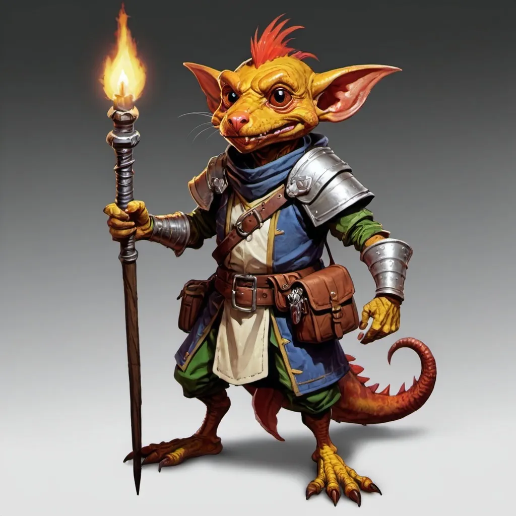 Prompt: d&d Kobold  Mercenary Priest
