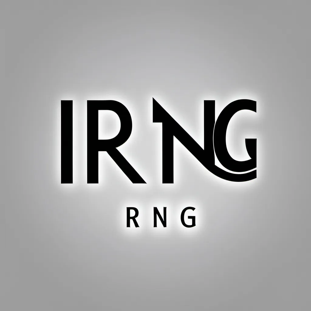 Prompt: light gray background, with the letters RNG in the middle in dark black