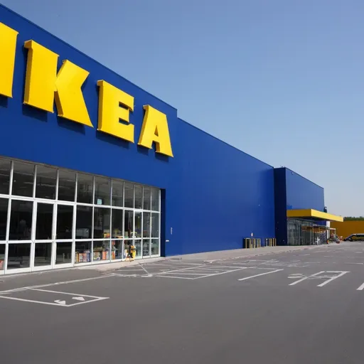 Prompt: a ikea that is going out of bussiness in the 2010's outside