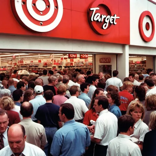 Prompt: a busy target in the 90's and its outside