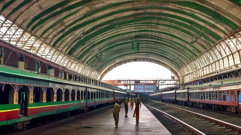 Prompt: Indian Railway Station