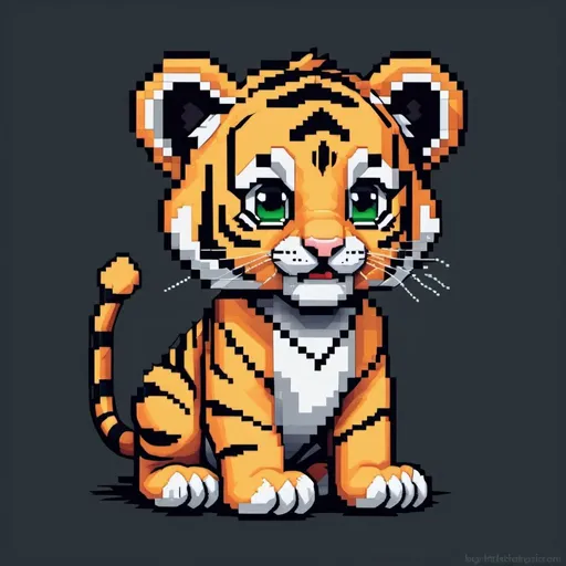 Prompt: baby tiger pixel art
