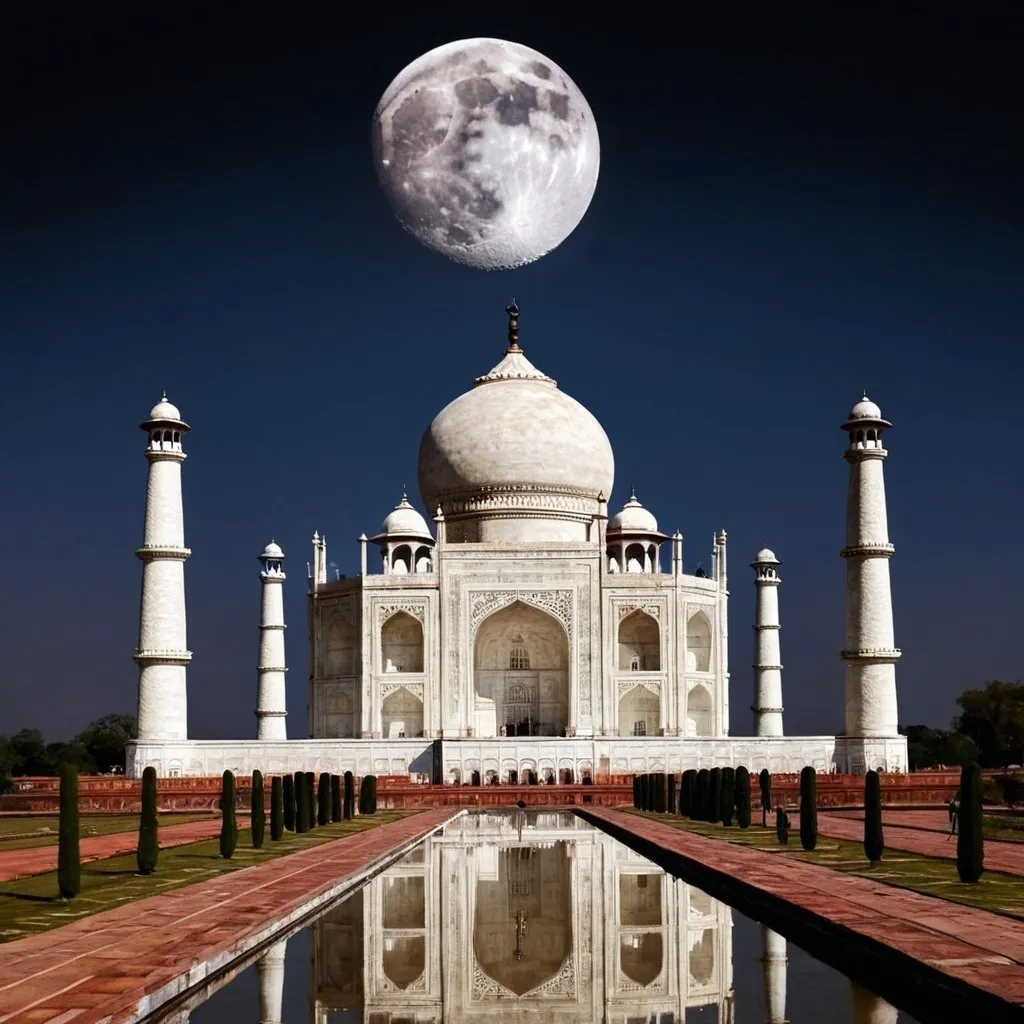 Prompt: Tajmahal in the moon