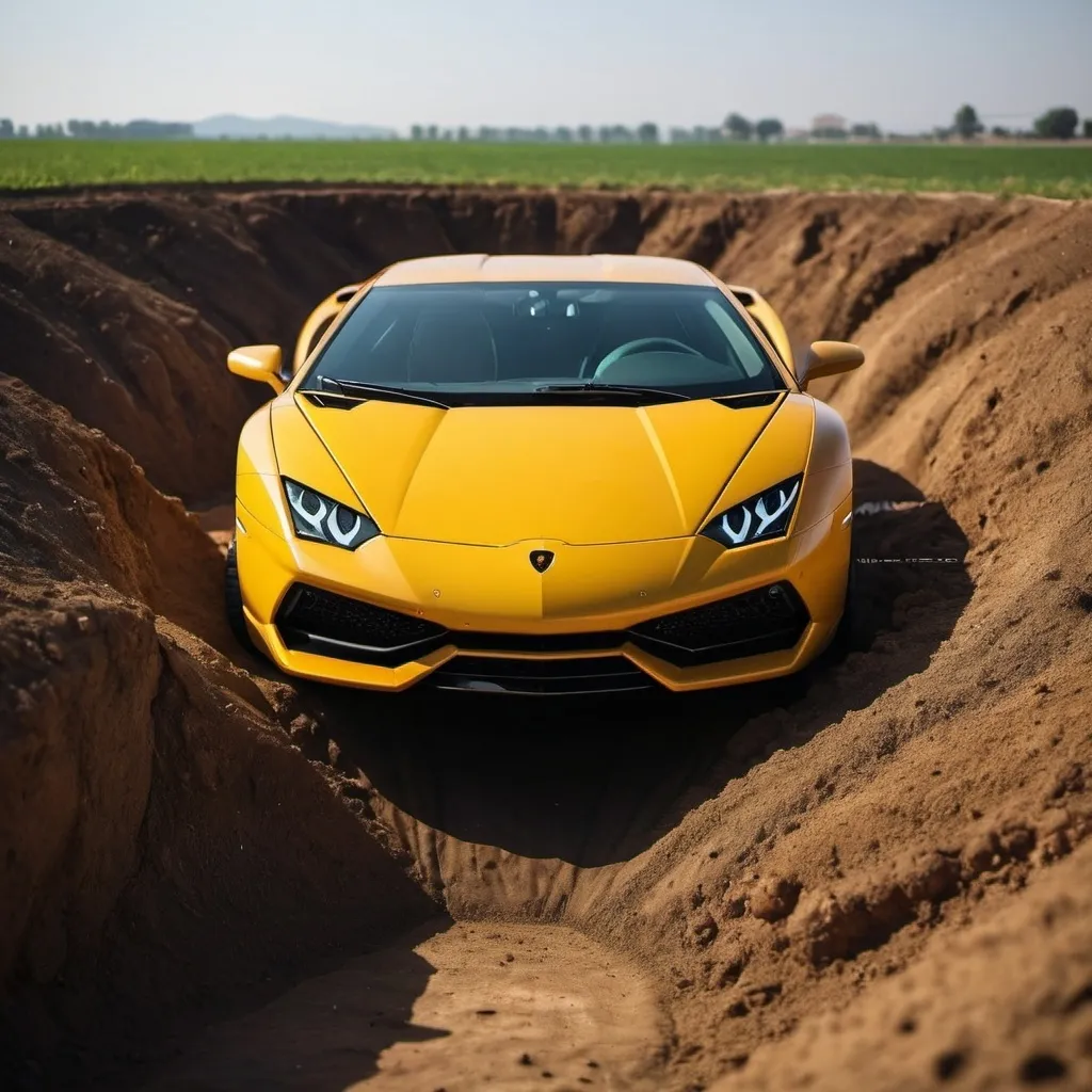 Prompt: lamborghini top model in ground
