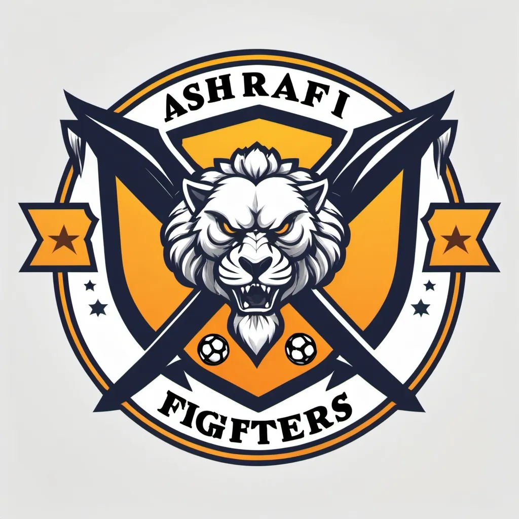 Prompt: Ashrafi Fighters soccer team logo