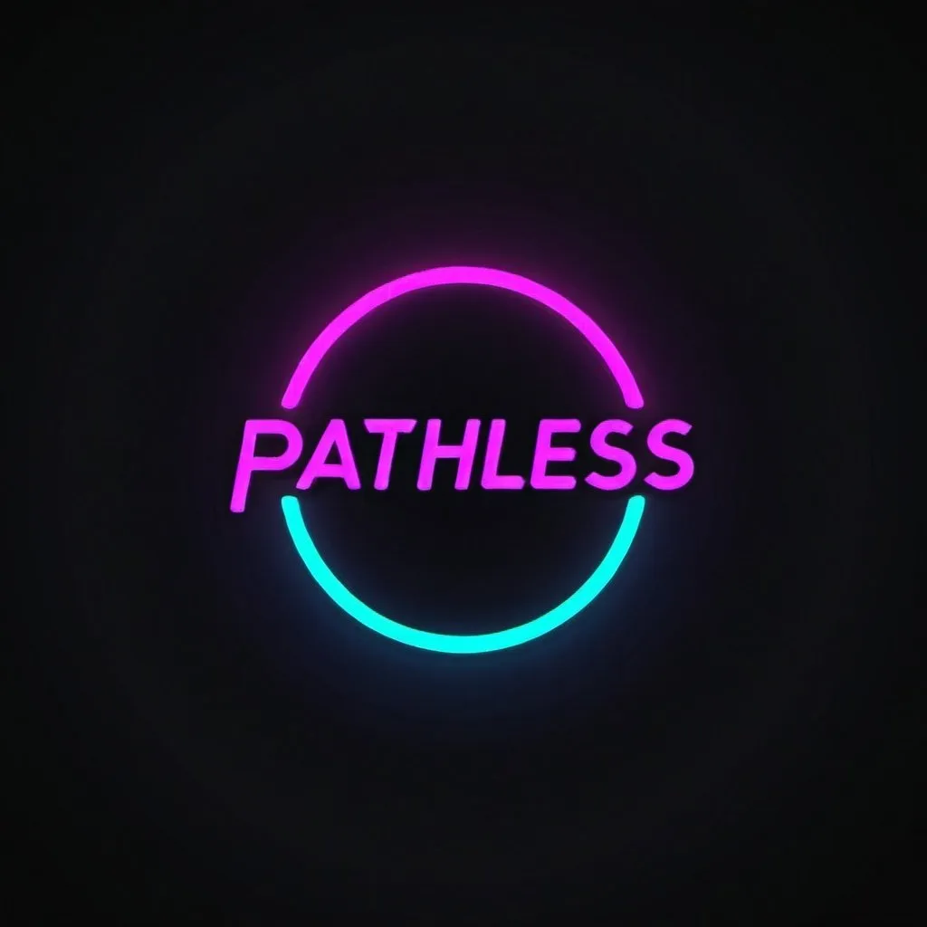 Prompt: make a neon logo that says "Pathless"