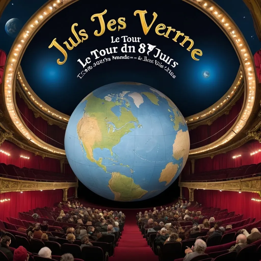 Prompt: théâtre le tour du monde en  80 jours de jules verne