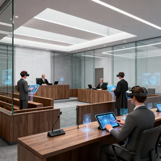 Prompt: create a image backdrop 3d looking for court users gettiing digital assistance