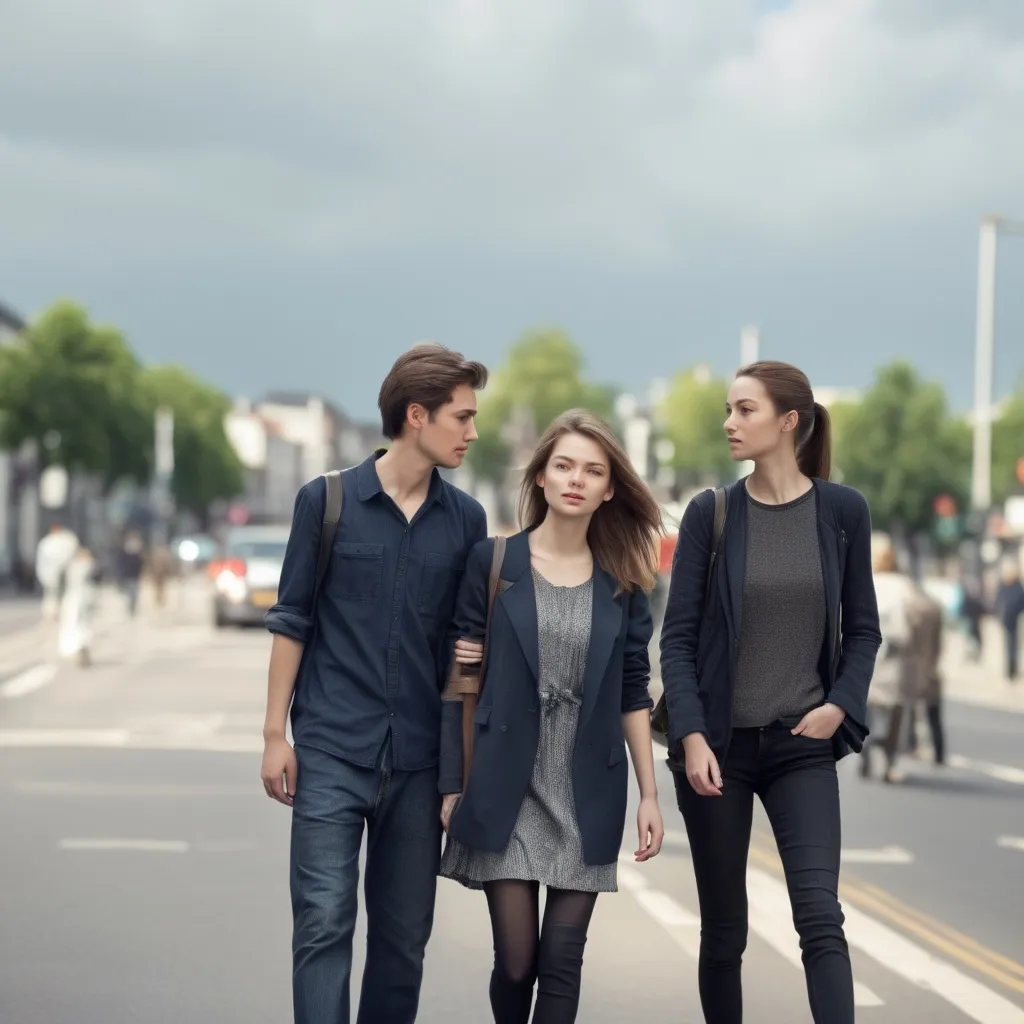 Prompt: <mymodel> Tall young woman walking down the high street, detailed clothing, realistic, natural lighting