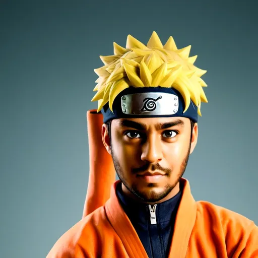 Prompt: Naruto Uzumaki, depicted in his classic orange jumpsuit, ready to unleash a Rasengan.