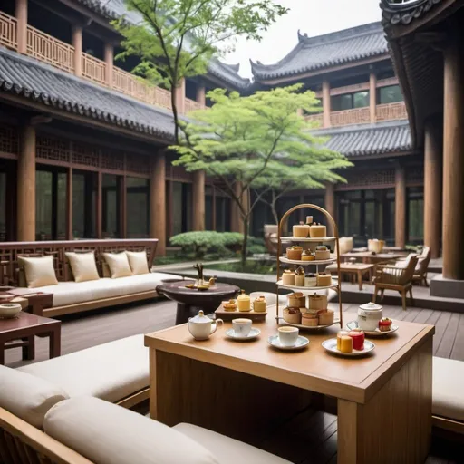 Prompt: User
Six Senses Chengdu’s outdoor courtyard, a Chinese afternoon tea, luxurious and restrained，exist

An exquisite

Refreshments

friend





