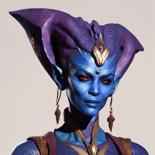 Prompt: a female genie in the style of (wishmaster), asari, perfect
