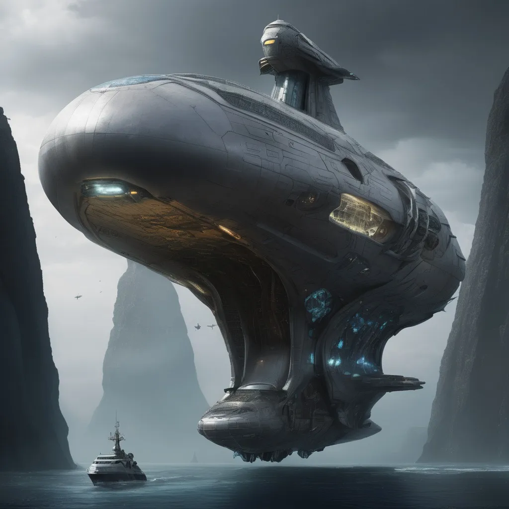 Prompt: organic living ship, predatory leviathan, a living space ship, destroyer