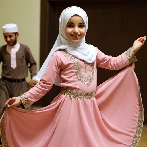 Prompt: Muslim girl in dancing