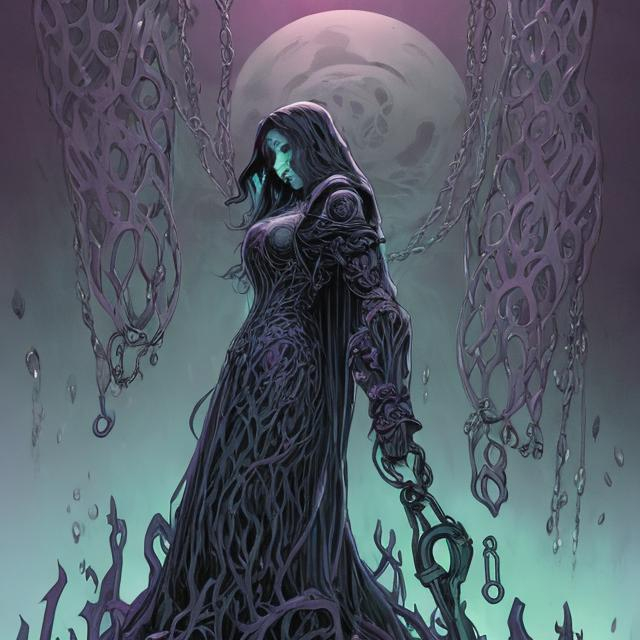 Prompt: she sings to the headstones outside the gates of heaven. “Catch my tears and drink them from a goblet of gold—swallow my fear and toast to my greed.” …“I am a human shadow.” Anxiety curls into cuffs of iron, chained to walls of hurt. And as the vision ends, the quiet words echo, “She will never leave.” 