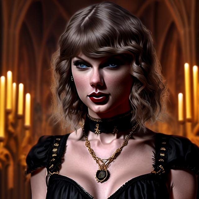 Prompt: gothic golden hyperrealistic taylor swift 4k