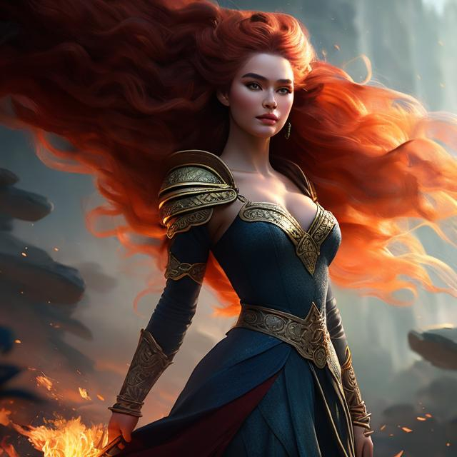 Prompt: #Vasa# character, {{ultra definition, concept art, cinematic, epic 4K masterpiece}
a goddess of wind, fiery hair, fiery eyes, surrounded by wind, tall and kind,
{clothes]  dress,
mythology,
highly detailed, digital painting, artstation, concept art, smooth, sharp focus, illustration, 4k,