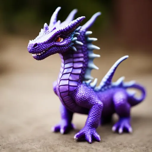 Prompt:  realistic small purple dragon