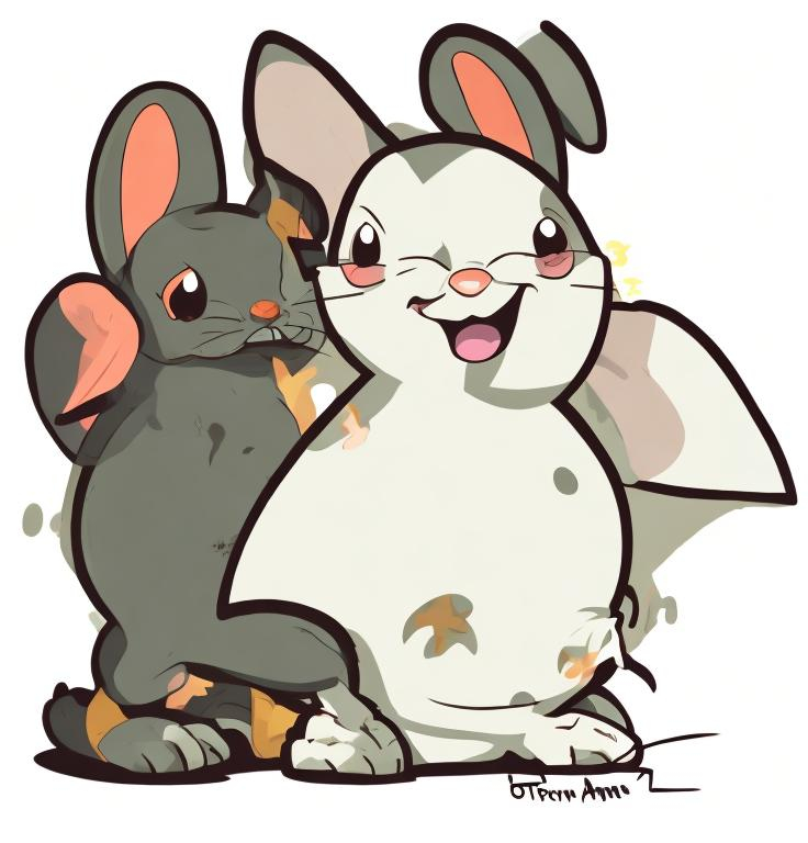Prompt: Trevor Angstrom (The Bunny And Mousey Show Style)