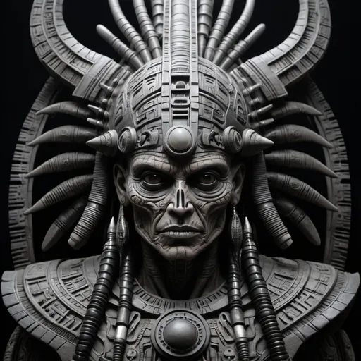 Prompt: Aztec H.R. Giger character