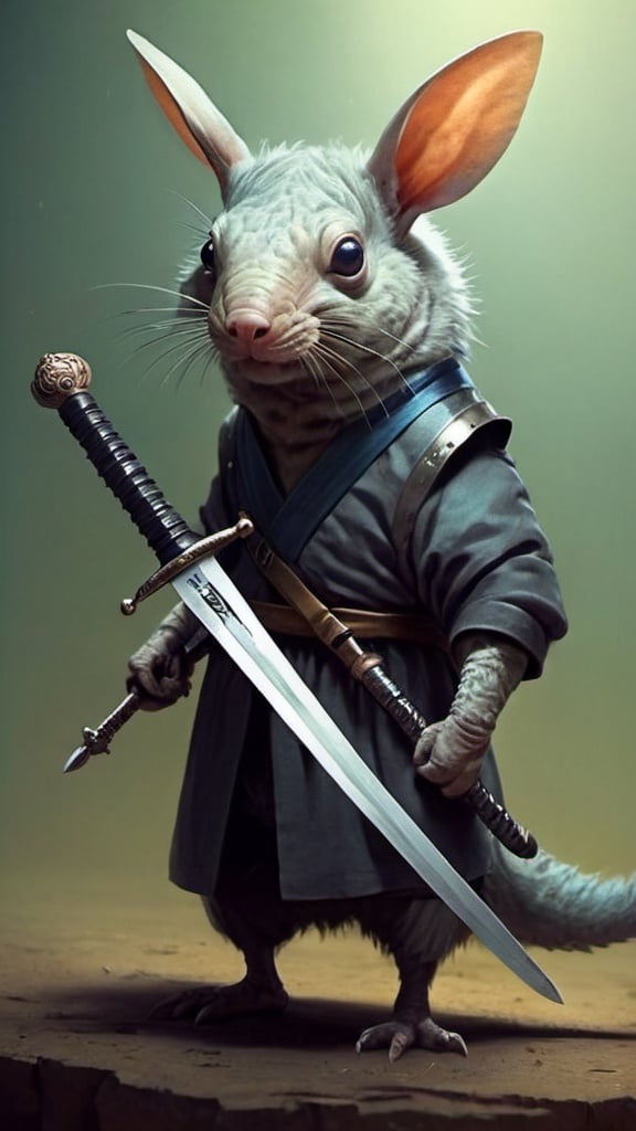 Prompt: Weird animal with sword 