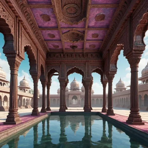 Prompt: Fantasy Indian palace. Surrealism. 8K, UHD, Photorealistic. 