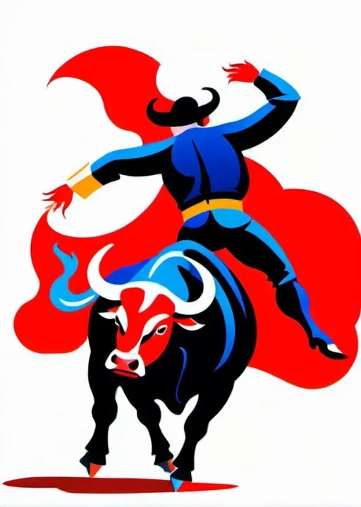 Prompt: Matador bull fight illustrative style 