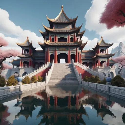 Prompt: Fantasy Chinese palace. Surrealism. 8K, UHD, Photorealistic. 