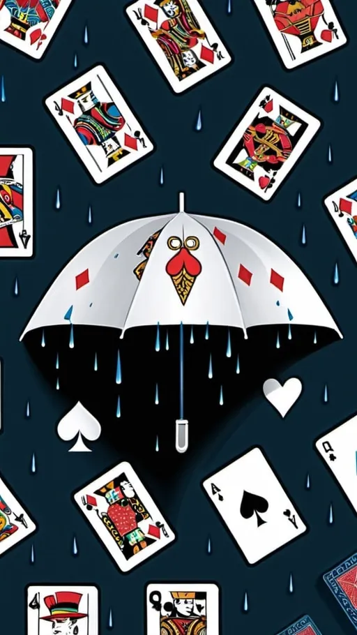 Prompt: Raining playing cards 