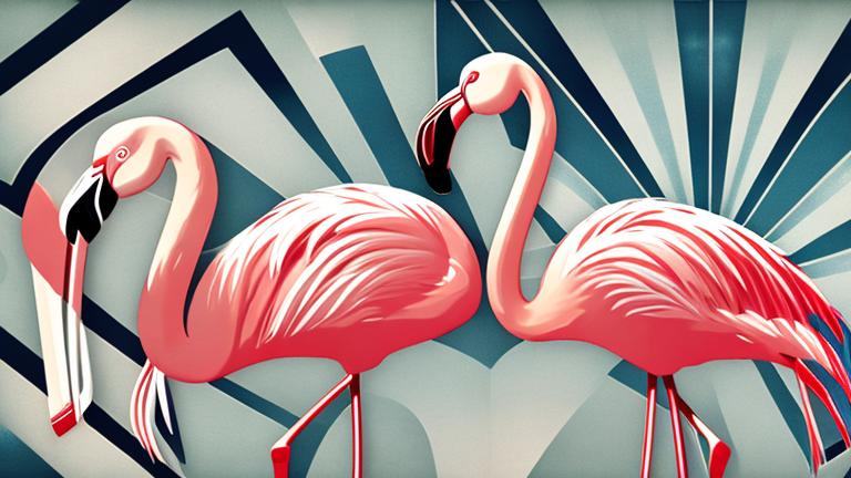 Prompt: Art deco flamingo
