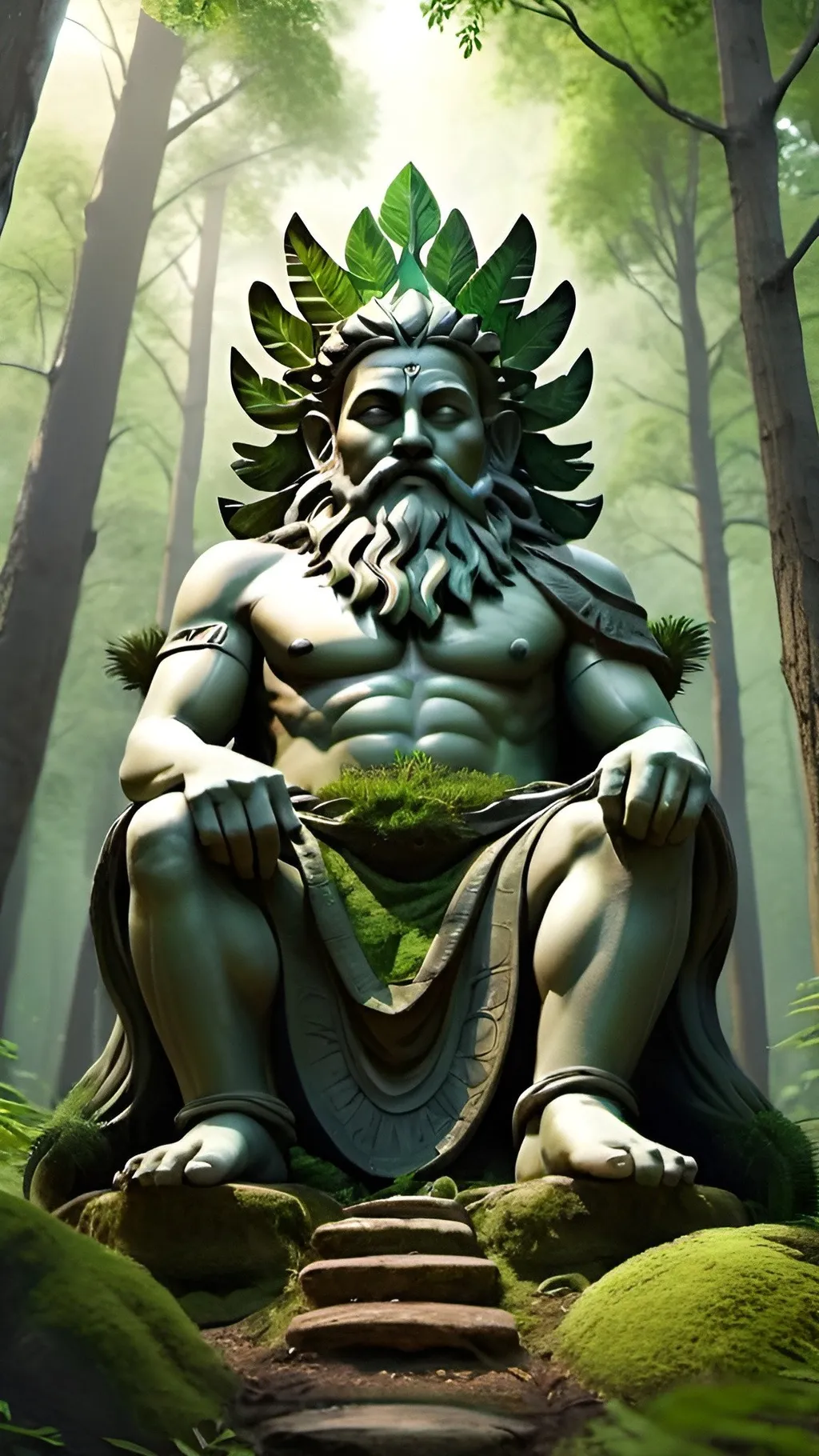 Prompt: nature gods in forest photorealistic 