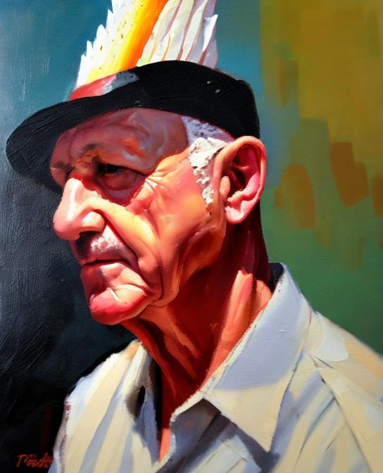 Prompt: Man with Turkey head oil painting 