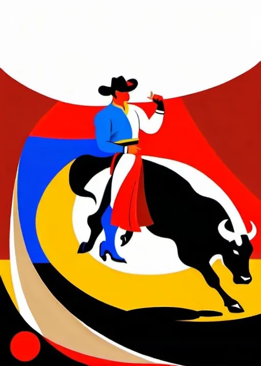 Prompt: Matador bull fight illustrative style 