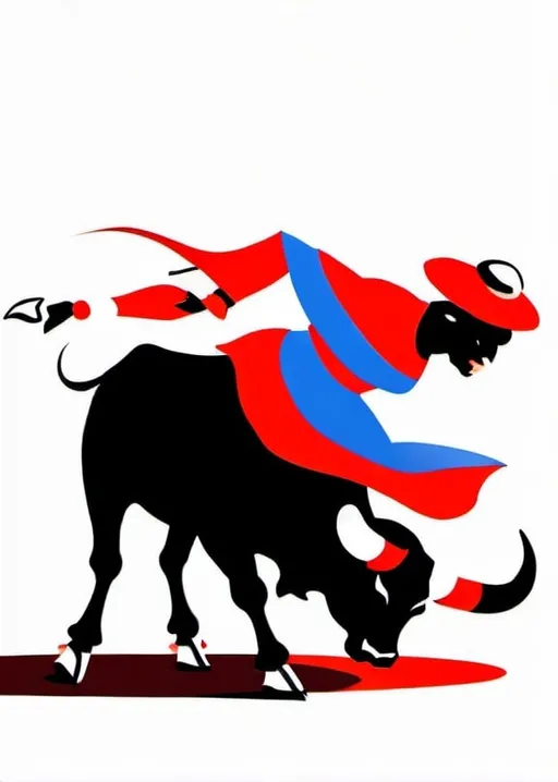 Prompt: Matador bull fight illustrative style 