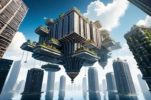 Prompt: Floating sky city 