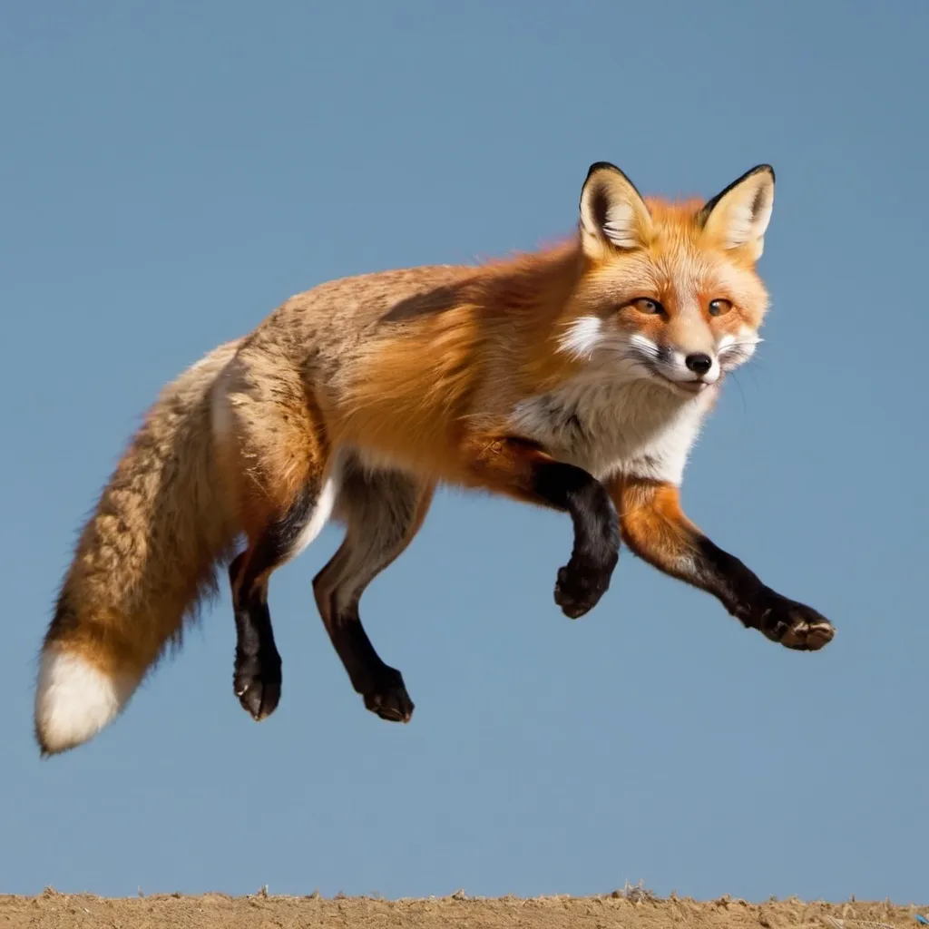 Prompt: make me a fox jumping