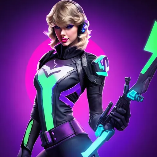Prompt: Taylor Swift as Sombra from Overwatch