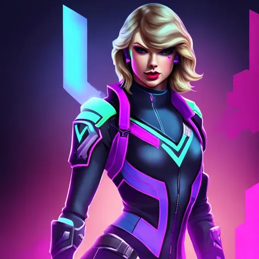 Prompt: Taylor Swift x Sombra from Overwatch