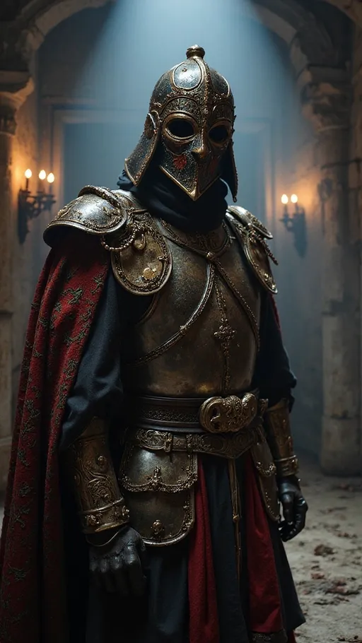 Prompt: Ottoman Janissary with Kıpchak warrior mask